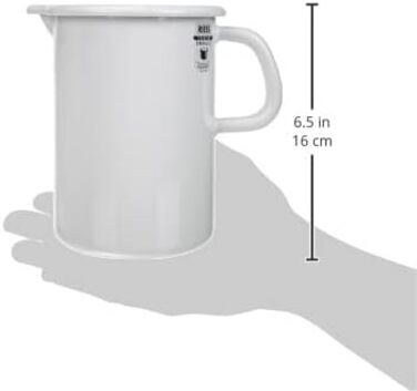 Розмір кухні 1 л, класична-біла, діаметр 10 см, висота 14,8 см, об'єм 1 л, емаль, біла, індукційна, 0338-033