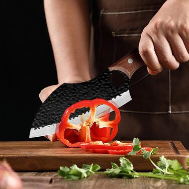 Набір кухонних ножів (2 шт) ручної роботи, японський гострий ніж для дому, з шкіряними піхвами