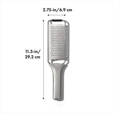 OXO Good Grips Тріскачка-тертка для овочів з контейнером з нержавіючої сталі, срібляста/чорна