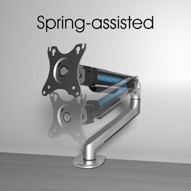 Кріплення для монітора 3IDEE Flexi-Lite: 2 монітори, 17-32 дюйми, до 9кг, VESA 75x75/100x100, регульована висота, сірий колір