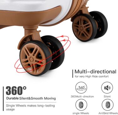 Набір валіз KONO 2 в 1: велика валіза (54 см) та косметичка (білий колір)