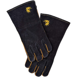 Жаростійкі шкіряні рукавички Flash, чорні