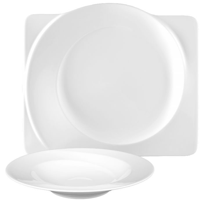 Квадратний набір тарілок із 12 предметів Білий Пасо Зельтманн