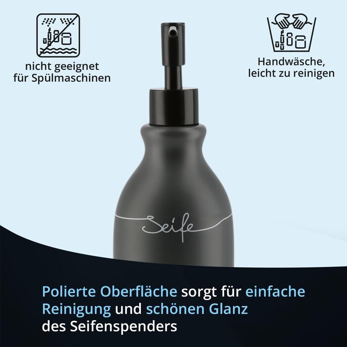 Контейнер для зберігання KHG, кераміка, антрацитовий сірий колір, з дерев'яним кришкою, 4 кг, круглий, з маркуванням, висота 28/21.5 см (дозатор мила)