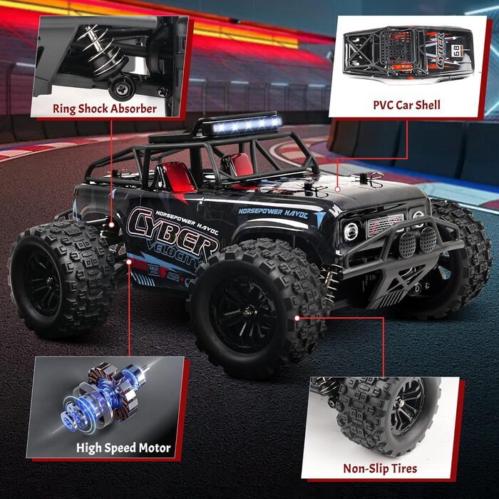 Радіокерований позашляховик 1:18, 4WD, 40 км/год, 2 батареї, 2.4GHz, чорний - іграшка для дітей та дорослих