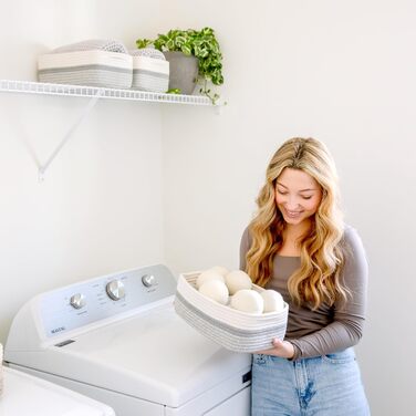 Кошики для полиці NaturalCozy прямокутні, 30 x 20,3 x 11,4 см, зелені, набір 3 шт.