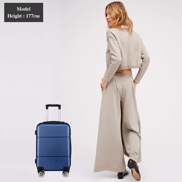 Валіза ручної поклажі KONO 55x38x22 см, 33 літри, ABS, Marineblau