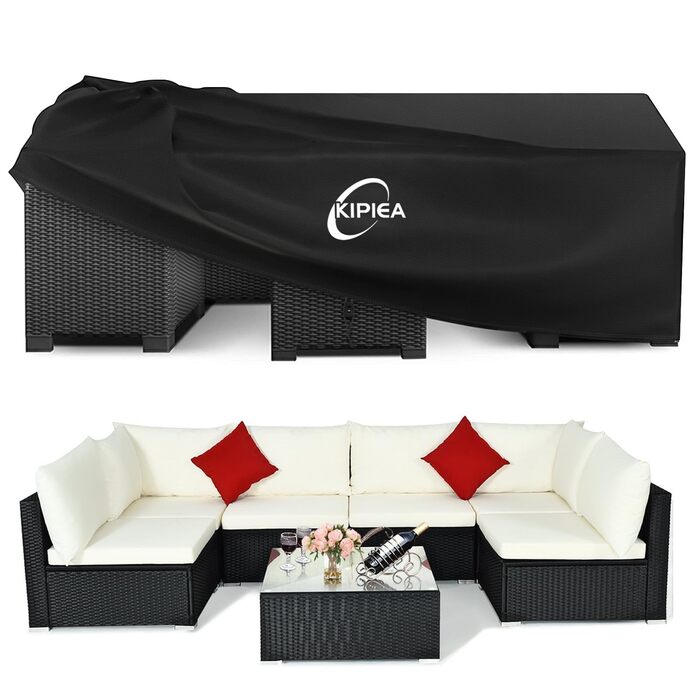 Водонепроникний чохол для садово-патіо меблів Kipiea, 242x162x100 см, 420D Oxford, захист від УФ-променів, зимовий