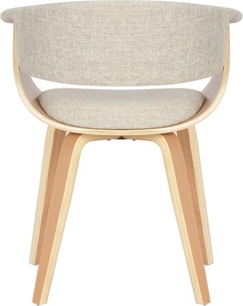 Стільці для їдальні CLP Bruce з тканинним покриттям, дерев'яним каркасом, чорного кольору для їдальні або кухні | Крісло витримує до 150 кг, колір: каркас - горіх (дерево (натуральне), кремовий)