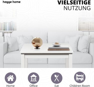 Скандинавський дерев'яний стіл Hagge Home 68x68 см - обідній, кухонний, письмовий, для дому та офісу, дитячий