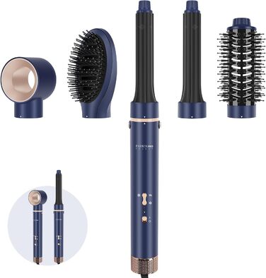 В 1 MaxAIR Styler, щітка з теплим повітрям PARWIN PRO BEAUTY, 110 000 об/хв, Сушіння/Випрямлення/Об'єм/Локони, Іонний догляд, Синій, 5