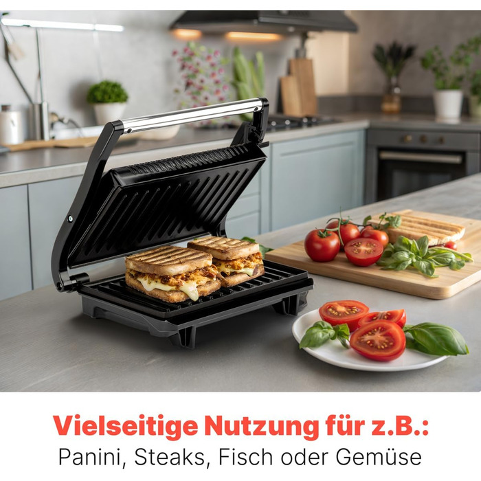 Контактний гриль Clatronic® MG 3519: безжирове приготування, 700W, антипригарне покриття, Panini Grill