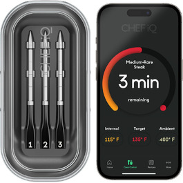Термометр Chef iQ Smart Thermometer Add-on Nr. 2 з Bluetooth/WiFi, для контролю 2 продуктів, сумісний з грилем, духовкою, Smoke, фритюрницею, плитою (потрібен хаб)