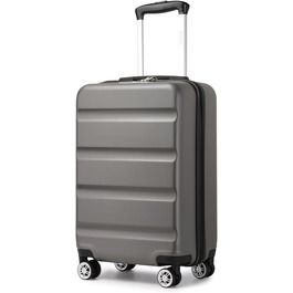Валіза-тележка KONO, ручна поклажа, сіра (55x35x22 см) з TSA-замком та подвійними колесами