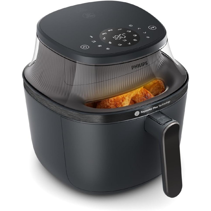 Фритюрниця Philips Airfryer 3000 Series 7.2 л з віконцем, 16-в-1, RapidAir Plus, видалення жиру, легке очищення, додаток HomeID