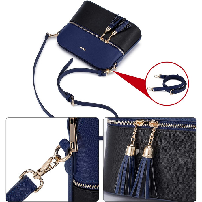 LOVEVOOK Набір сумок для жінок: 3 шт. (шоппер, сумка на плече, сумка з ручкою) для подорожей, бізнесу, покупок (синій+чорний)