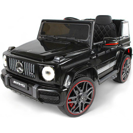 Дитячий електромобіль Mercedes G63 AMG 4x4, 180 Вт, шкіряне сидіння, 4 амортизатори, EVA-колеса, 12V 9Ah, пульт ДК, чорний