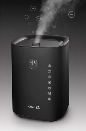 Ультразвуковий зволожувач повітря Clean Air Optima CA-605B з UVC-стерилізацією, іонізатором та аромадифузором, 480 мл/год, для приміщень до 65м², чорний