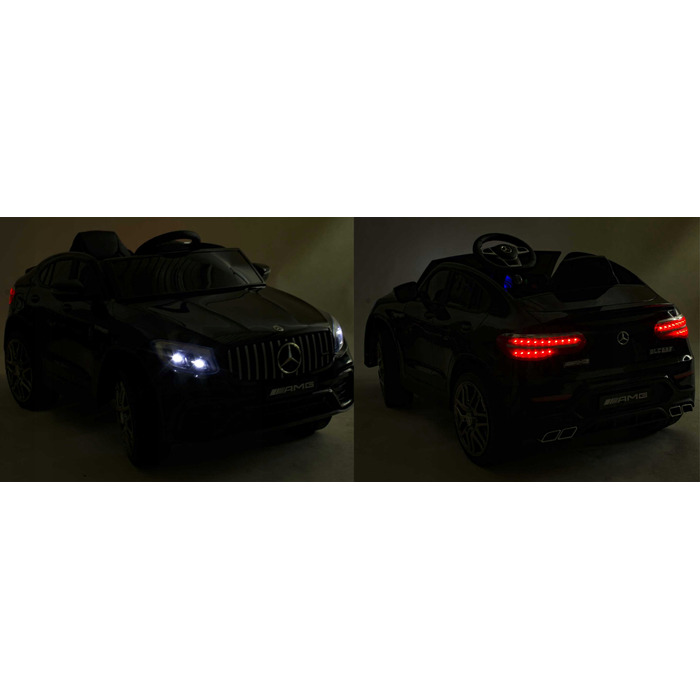 Дитячий електромобіль Mercedes GLC 63S 4x4 з пультом керування, м'якими колесами EVA, шкіряним сидінням та USB
