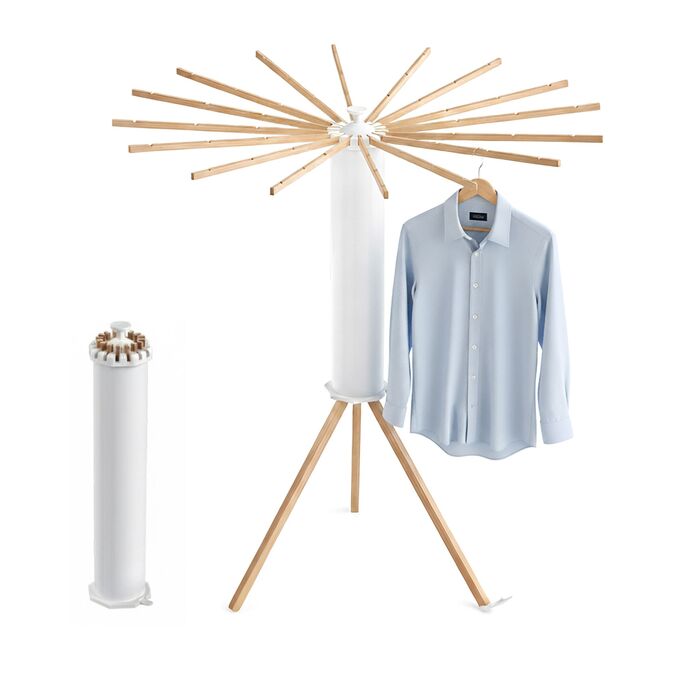 Relaxdays Сушарка для білизни з бука, 18 вішалок