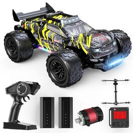 Позашляховик DEERC 1:14 Brushless 4WD, 43 милі/год, з LED підсвіткою, металевими амортизаторами та 2x 7.4V акумуляторами