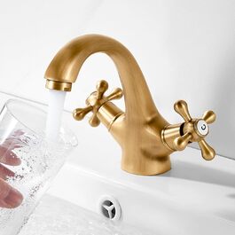 Змішувач для ванної кімнати з міді, ретро стиль, 2-вентильний, G3/8, для мийки, антична мідь