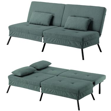 Диван-ліжко LUCKRACER 3-місний, трансформер, футон, кутовий диван, зелений, для вітальні та квартири