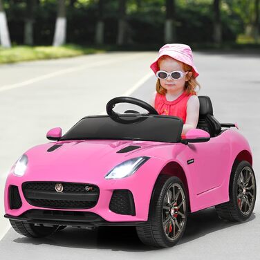 Дитячий електромобіль Jaguar COSTWAY, 12V, рожевий, з музикою, підсвіткою та пультом ДУ, для дітей від 3 років