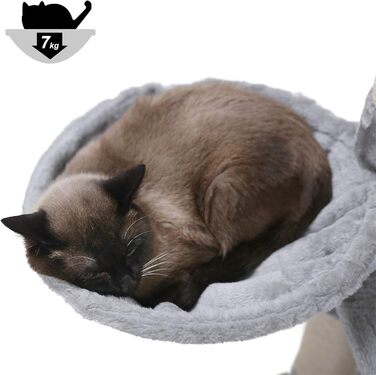 См, Стайня Cat Tree з 3 платформами, EMPJ030G (світло-сірий), 164