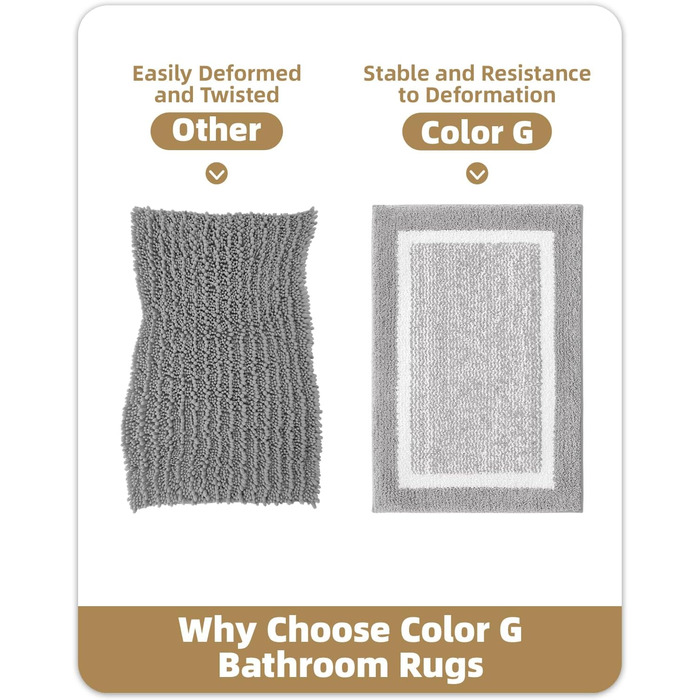 Килимок для ванної кімнати COLOR&GEOMETRY 60 x 110 см, сірий, нековзний, швидковисихаючий