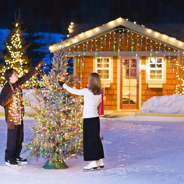 EASTERNSTAR Льодогенератор світлодіодна гірлянда 20м, 200 LED, тепле біле світло, водонепроникна, для декору саду, вечірки, весілля, Різдва