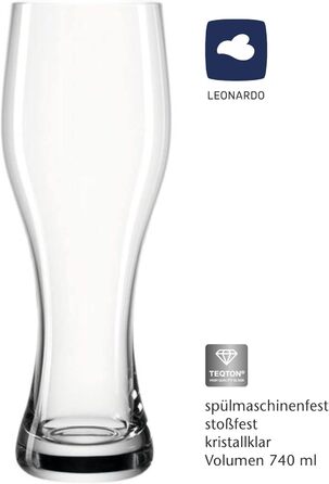 Пшеничний келих Леонардо - Персоналізований пивний келих з гравіюванням - Подарунок для чоловіка - Подарунок на День батька - Пшеничний колос (макс. 50 символів)