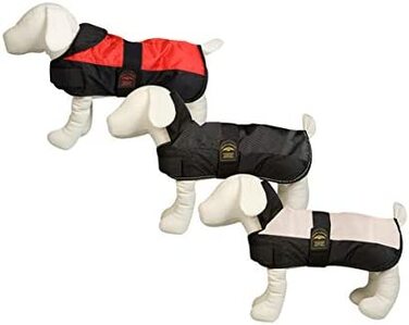 Пальто для собак Карлі Білий ведмідь L 65 см червоного кольору 2 ременя на животі