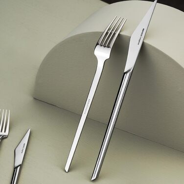 Karaca Midway Набір столових приборів на 12 осіб (84 шт.) - нержавіюча сталь, ножі, виделки, ложки. Кухонний набір столових приборів