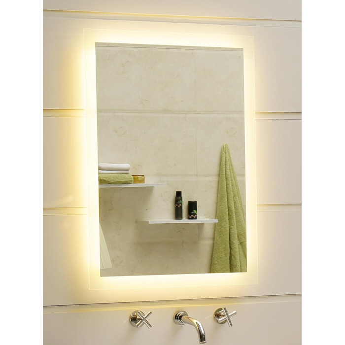 Дзеркало для ванної кімнати Dr. Fleischmann GS084N з LED-підсвічуванням (40x60 см, тепле біле світло)