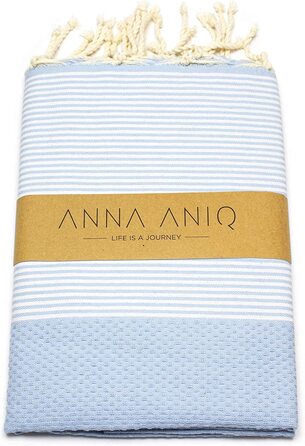 Рушник для сауни АННА АНІК Фута Хамамтух XXL дуже великий 200 х 100 см - пляжний рушник, пляжний рушник, пестемаль, пляжний рушник з 100 туніської бавовни (небесно-блакитного кольору)