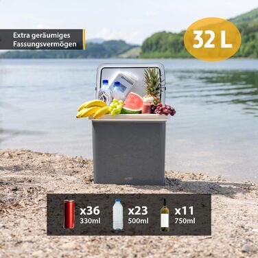 Автомобільний холодильник/термобокс First Austria 32л, 12/230V, сірий - охолодження та підігрів для подорожей та кемпінгу