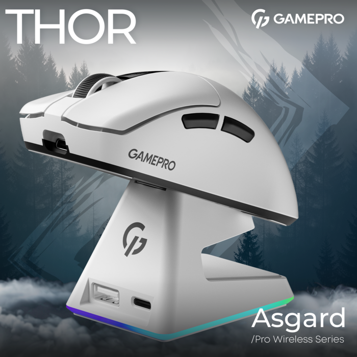 Бездротова ігрова миша GamePro Asgard Thor (GM023W) 1К  зарядна станція\ресивер