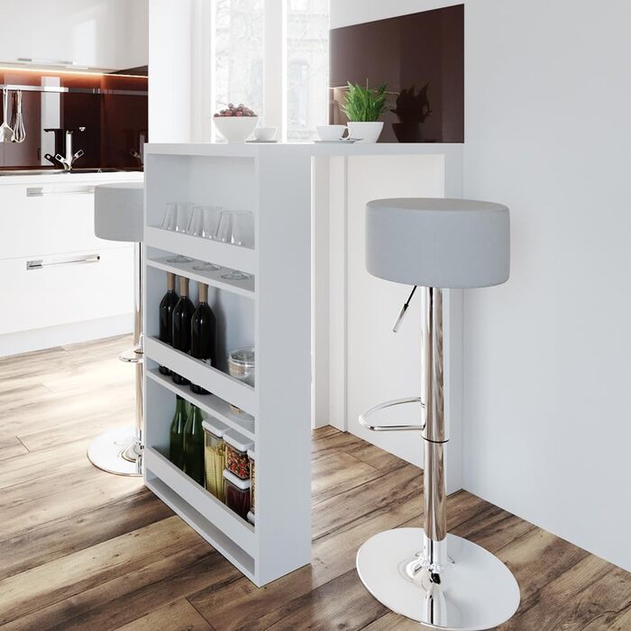 Набір барний стіл та табурети Vicco Bartisch-Set, білий/антрацитовий, 80 x 57 см (2 табурети)