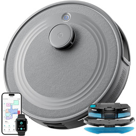 Робот-пилосос LEFANT M2 з функцією миття, 6000Pa, LiDAR-навігація, зони заборони, керування через APP/Alexa, для шерсті тварин, килимів та твердих підлог