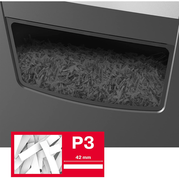 Шредер Rexel Momentum X308: безпечний знищення документів (P3, Partikelschnitt), 12 аркушів, 15л, чорний