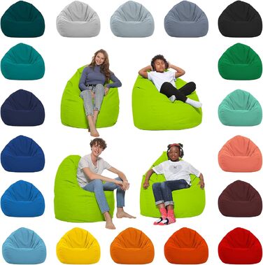 Подушка для підлоги Beanbag XXL для дорослих і дітей - підходить для ігор або відпочинку - в приміщенні та на вулиці, оскільки вона водонепроникна - з намистинами EPS, колір ківі зелений, розмір XL