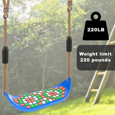 Гойдалка садові SELEWARE: набір з канатом 2м, 2 карабінами, міцна, чорна