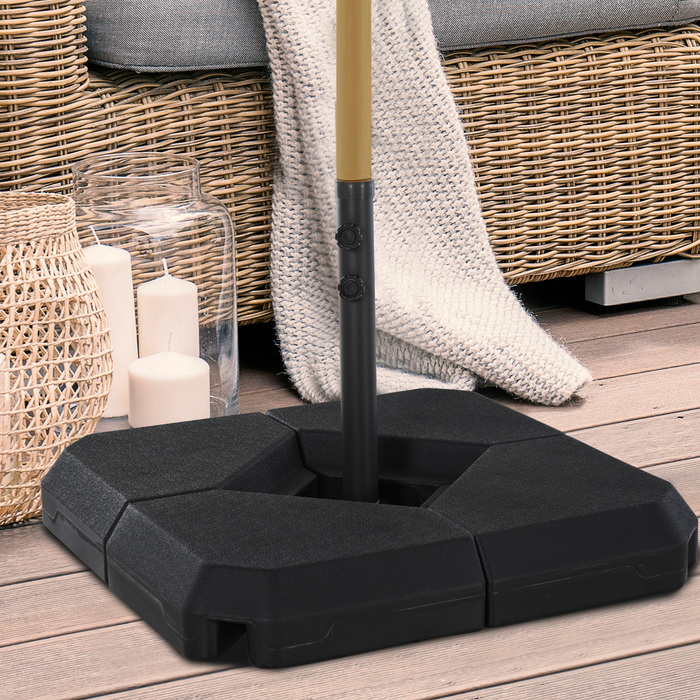 Підставка для парасольки HOMCOM HDPE чорний, стабільний тримач для парасольки для саду та патіо