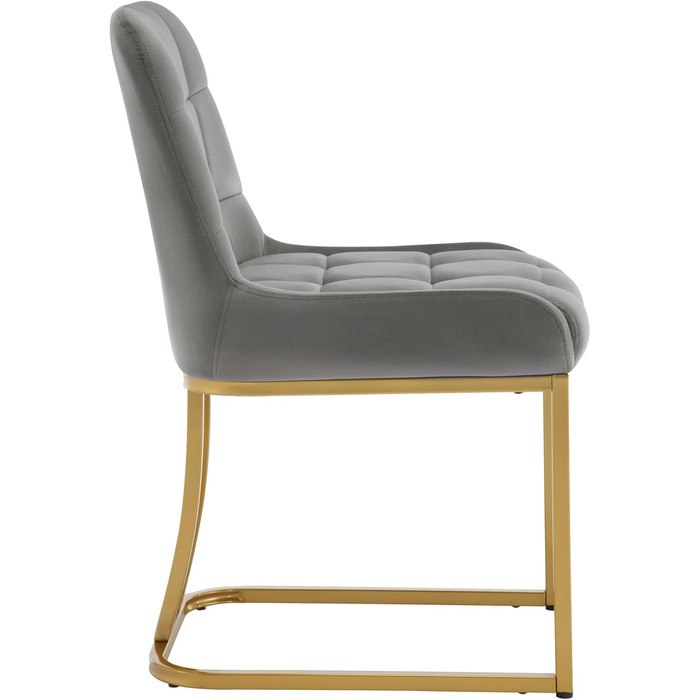 Крісла для обідньої зони WOLTU (4 шт.), м'які крісла з оксамиту з металевим каркасом, для кухні, вітальні, туалетного столика, темно-сірий, EZS32dgr-4