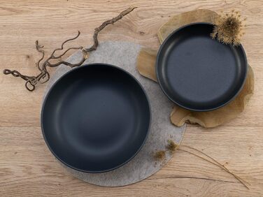 Набір посуду серії Uno 16шт, комбінований набір керамограніту (чорний, салатний набір із 2 предметів), 22978