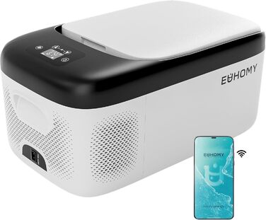 EUHOMY Холодильник 12V для автомобіля, 16L, Портативний морозильник -4°C~68°C, для кемпінгу, риболовлі, подорожей, дому