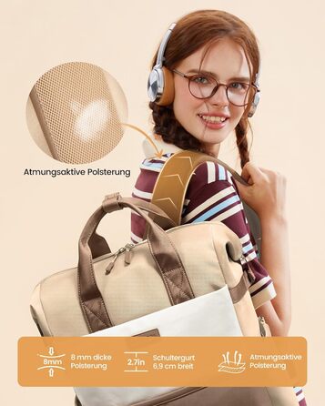 LOVEVOOK Рюкзак для жінок з відділенням для ноутбука 15.6 дюймів, шкільний/туристичний/бізнес, водонепроникний, 15.6 дюймів, 1 Хакі