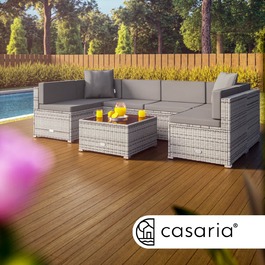 Товсті подушки для спини Poly Rattan Corner Lounge сірого/антрацитового кольору