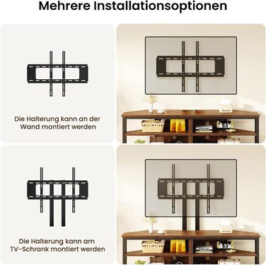 Тужба з полицями та кріпленням для телевізора Dripex кутова низька 120 см з LED підсвіткою